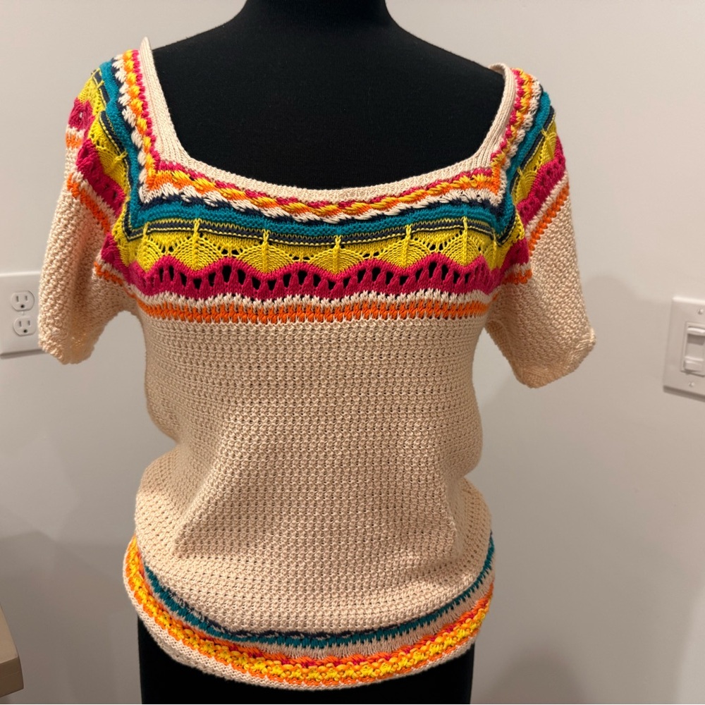 NWT. Boutique Vibrant Off-the-Shoulder Knit Sweater